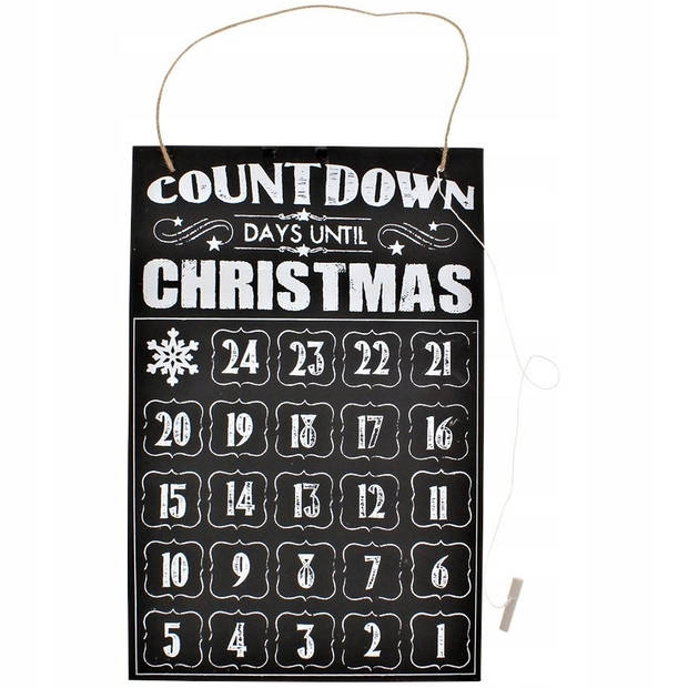 ADVENT CHALKBOARD - Aftellen naar kerst - Kerst countdown met Krijt bord incl krijtje