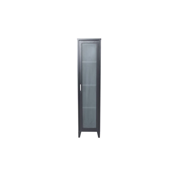 Acero vitrinekast 1 deur, 4 planken, zwart.