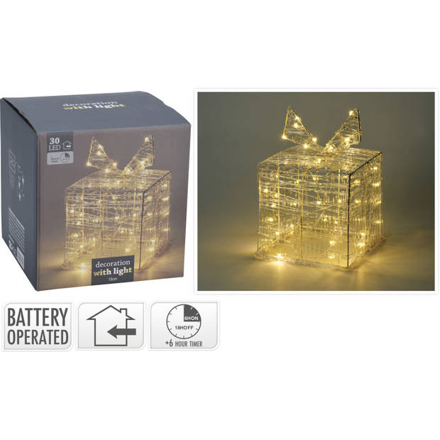 Nampook Kerstverlichting Geschenkdoos - 30 LED - 15cm Hoog