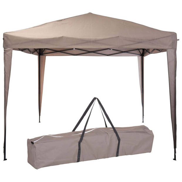 Pro Garden Easy-up Partytent - 3x3m - Opvouwbaar - Taupe
