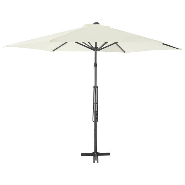 vidaXL Parasol met stalen paal 300 cm zandkleurig