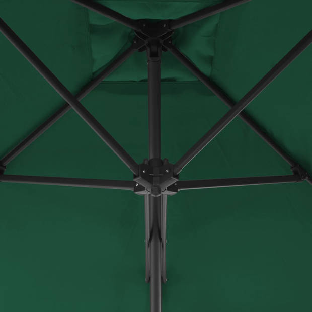 vidaXL Parasol met stalen paal 250x250 cm groen