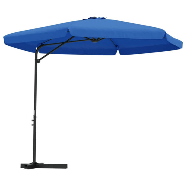 vidaXL Parasol met stalen paal 300 cm azuurblauw