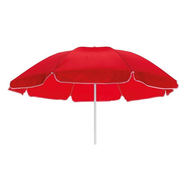 Rode strand parasol van polyester 145 cm - Parasols