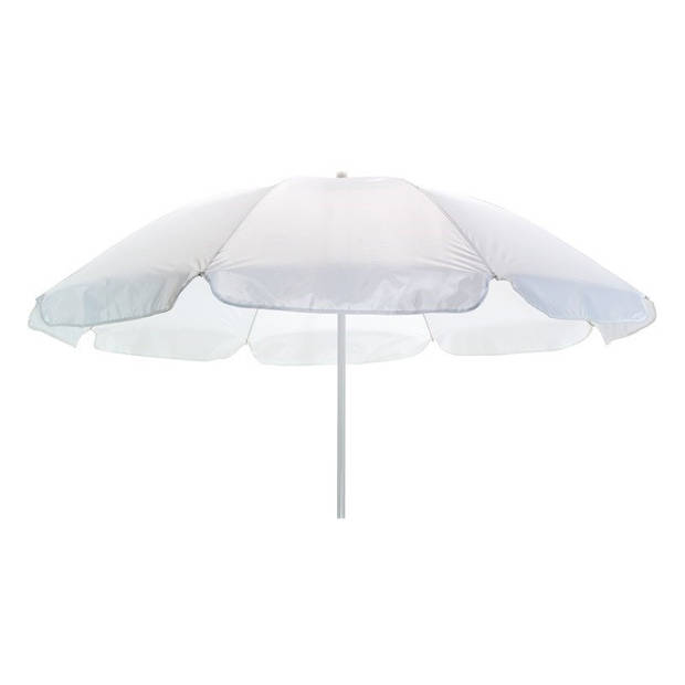 Witte strand parasol van polyester 145 cm - Parasols