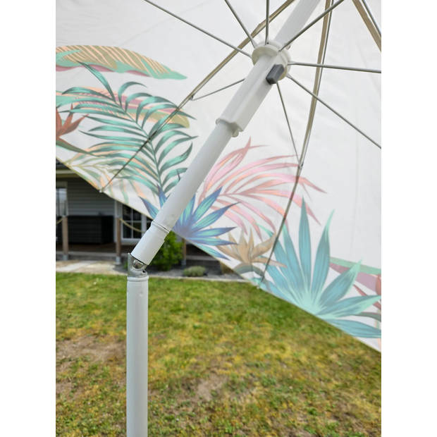 Strandparasol Tropical dessin 180 cm doorsnede - Lichtgeel