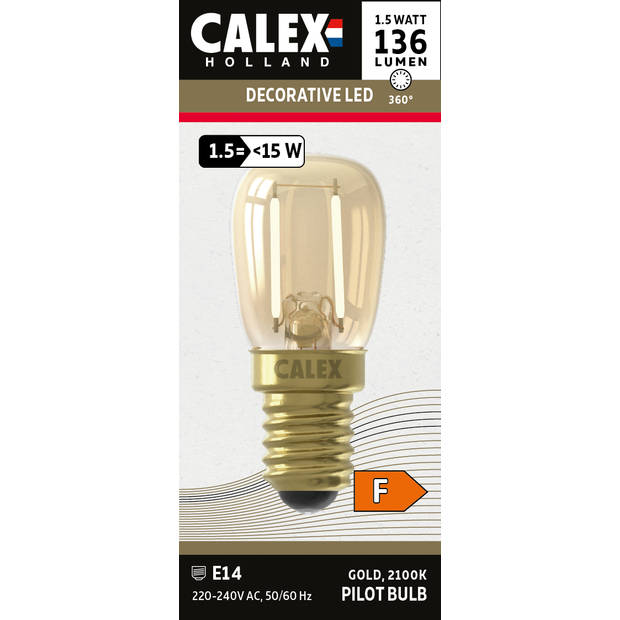 Calex buislampje goud T26 1,5w E14