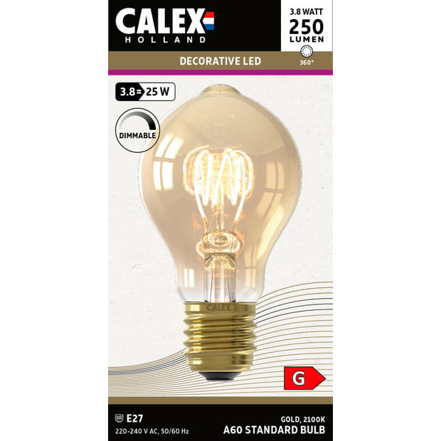 Calex -A60DR-3.8W-Goud 2100K