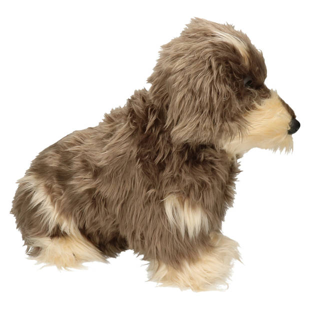 Pluche langharige teckel knuffel hond 45 cm - Knuffel huisdieren