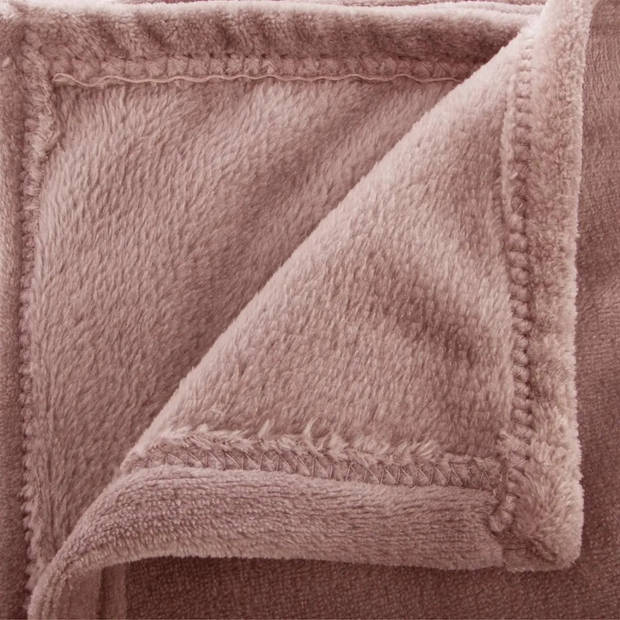 Fleece deken/fleeceplaid oud roze 125 x 150 cm polyester - Plaids