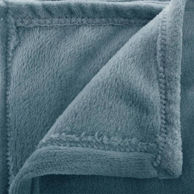 Fleece deken/fleeceplaid grijsblauw 130 x 180 cm polyester - Plaids
