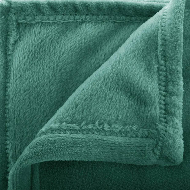 Fleece deken/fleeceplaid groen 130 x 180 cm polyester - Plaids
