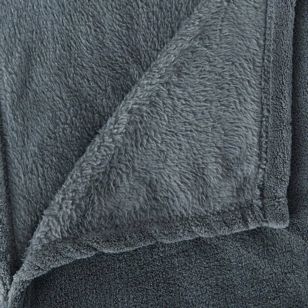 Fleece deken/fleeceplaid blauwgrijs 125 x 150 cm polyester - Plaids