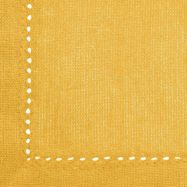 Tafelkleed rechthoekig 240 x 140 cm geel katoen - Tafellakens