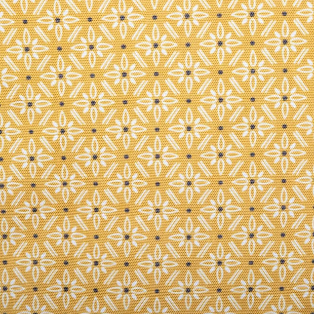 Tafelkleed rechthoekig 240 x 140 cm geel met print polyester - Tafellakens
