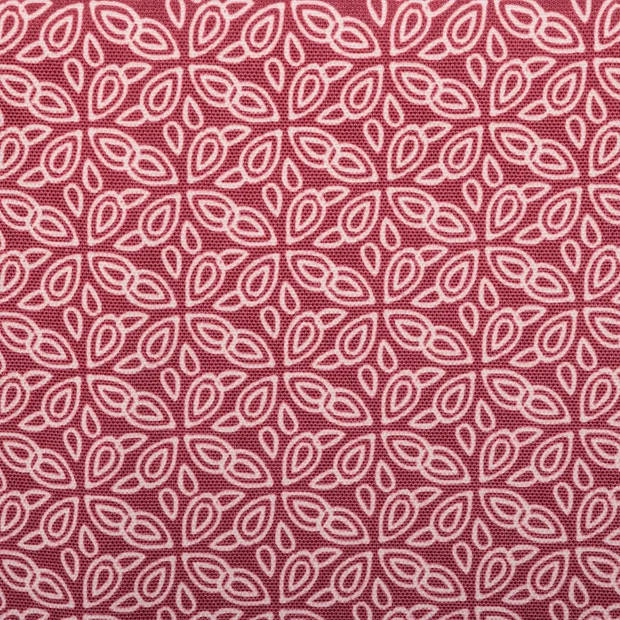 Tafelkleed rechthoekig 240 x 140 cm rood met print polyester - Tafellakens