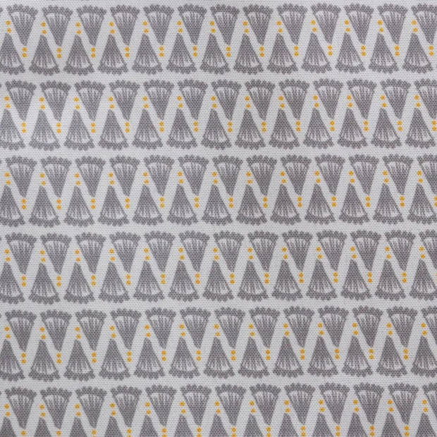 Tafelkleed rechthoekig 240 x 140 cm grijs met print polyester - Tafellakens