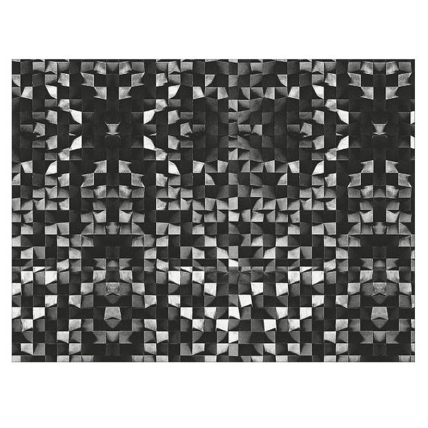 Retro stijl placemats van vinyl 40 x 30 cm zwart - Placemats