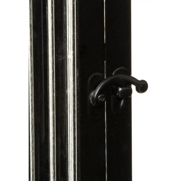 Sleutelkastje van metaal en glas 29 x 8,5 x 38 cm zwart - Sleutelkastjes
