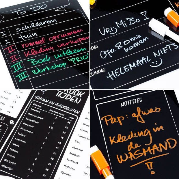 RX Goods® Magnetische Week Maaltijdplanner Blackboard Set met 5 Markers & Wisser – To do lijst & Keuken Conversie kaart