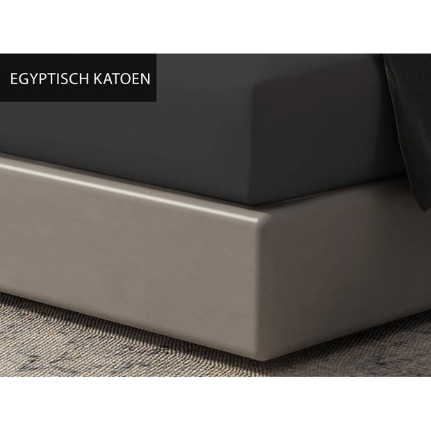 Luxe hoeslaken - Egyptisch percal katoen - 140x200 - antraciet