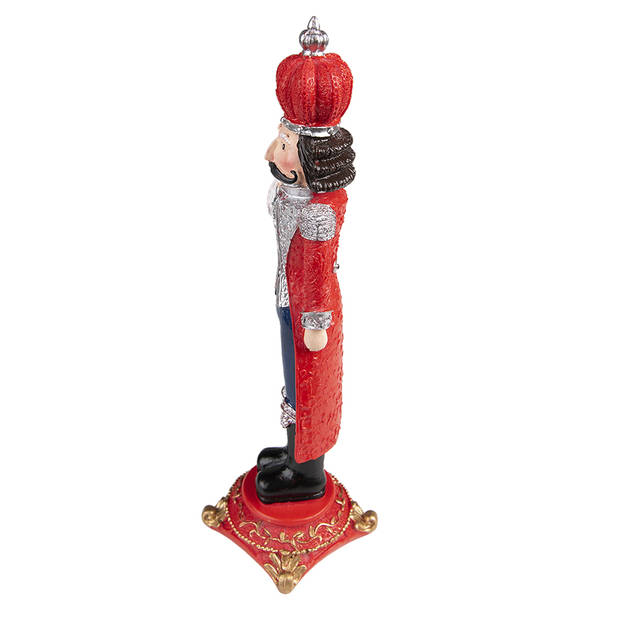 Clayre & Eef Kerstdecoratie Notenkraker 24 cm Rood Polyresin Rood