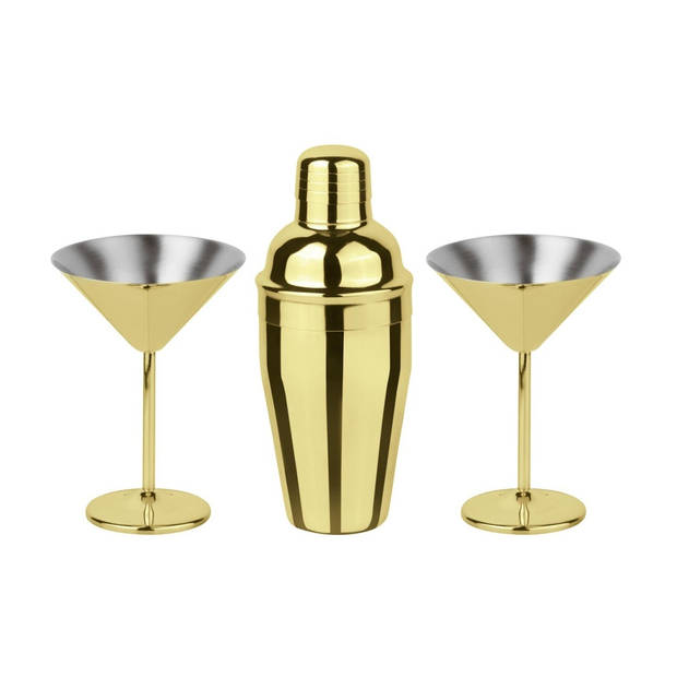 Paderno Cocktailset Paderno Martini - Goud - 3 delige set