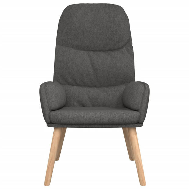 The Living Store Fauteuil Relaxstoel - Donkergrijs - 70 x 77 x 98 cm - Dik gevoerd en zacht aanvoelende stof