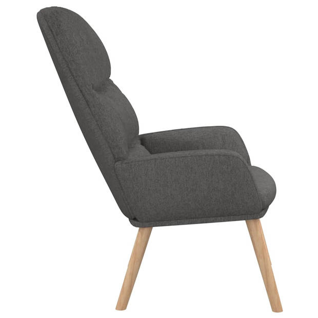 The Living Store Fauteuil Relaxstoel - Donkergrijs - 70 x 77 x 98 cm - Dik gevoerd en zacht aanvoelende stof