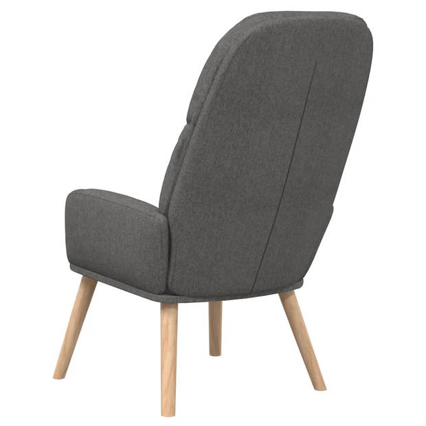 The Living Store Fauteuil Relaxstoel - Donkergrijs - 70 x 77 x 98 cm - Dik gevoerd en zacht aanvoelende stof