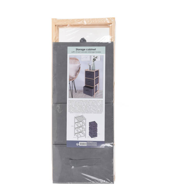 Bathroom Solutions Opbergkastje - 3-laags - 28 x 25 x 65 cm - Badkamerkastjes