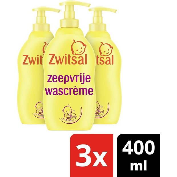 Zwitsal - Zeepvrije Wascreme - 3 x 400ml - Voordeelpack