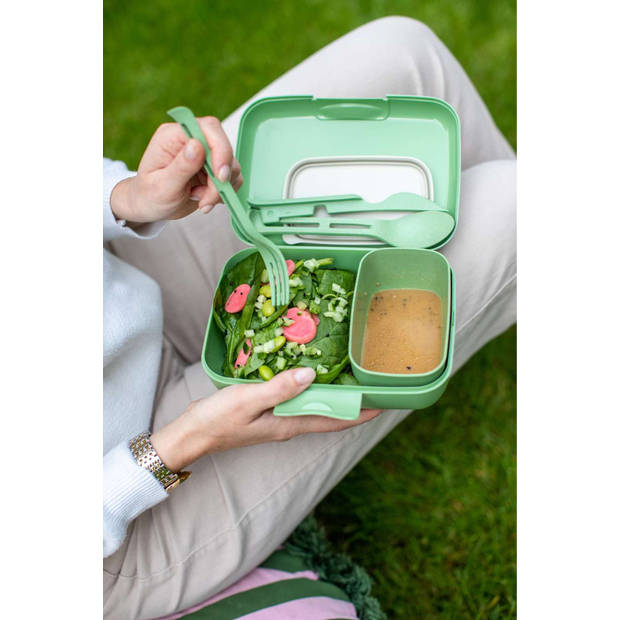 Koziol Bio-Circulair - Candy Ready Lunchbox en Bestekset - Gerecycled Zonnebloemolie - Groen