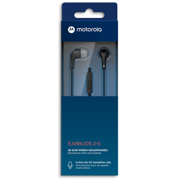 Motorola Sound In-Ear Oordopjes - 2-S - Zwart - Noise Isolation - Comfortabele Pasvorm - In-Line Microfoon