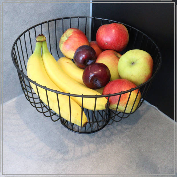 OTIX Fruitmand - Fruitschaal - Zwart - Metaal - 28cm