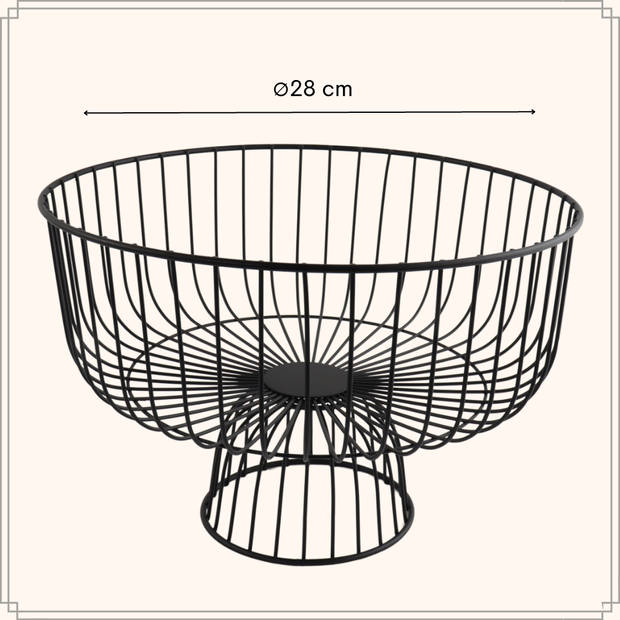 OTIX Fruitmand - Fruitschaal - Zwart - Metaal - 28cm