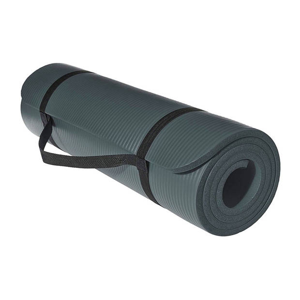 ForzaFit yoga mat met draagriem - Extra dik 12 mm - Grijs