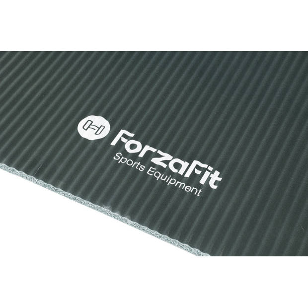 ForzaFit yoga mat met draagriem - Extra dik 12 mm - Grijs