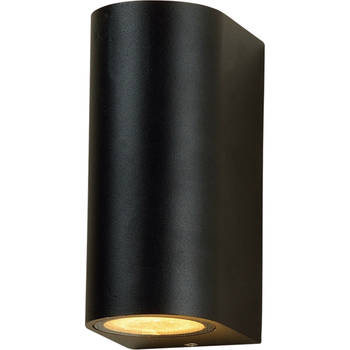 LED Tuinverlichting - Buitenlamp - Prixa Hoptron - Up en Down - GU10 Fitting - Rond - Mat Zwart - Aluminium - Philips -