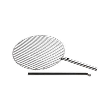 Höfats - Triple Vuurschaal Grillrooster met Houder 55 cm - Roestvast Staal - Zilver