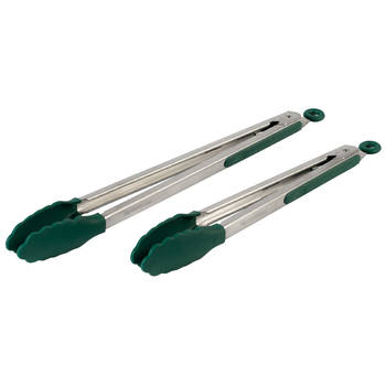 Tang met siliconen grijper (silicone tipped tongs) Big Green Egg
