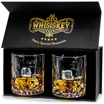 Whisiskey Klassieke Tumbler Whiskey Glazen - 2 Tumbler Glazen - Whiskey glazen set - Waterglazen - Drinkglazen