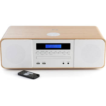 Thomson MIC200IBT Stereo Bluetooth Microset - CD/MP3/USB/Inductie - Hout