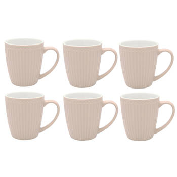 GreenGate Koffiemokken Alice Creamy Fudge (Karamel) 350ml - Set van 6 Stuks