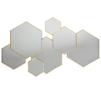 CASA DI ELTURO Wandspiegel Hexagon - Goud