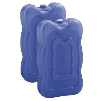 Set van 4x stuks grote koeltas/koelbox koelelementen blauw 350 gram 18 x 11 cm - Koelelementen