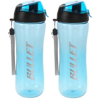 Set van 2x stuks bidon drinkfles/waterfles blauw 700 ml - Drinkflessen