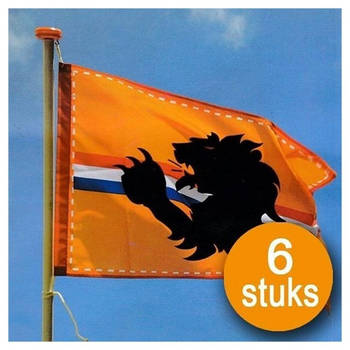 Oranje Versiering 6 stuks Oranje Vlag 60 x 90 cm EK/WK Voetbal Holland met leeuw
