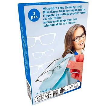 Microvezel Brillen- en Lenzendoekjes 2 Stuks 15x20 cm