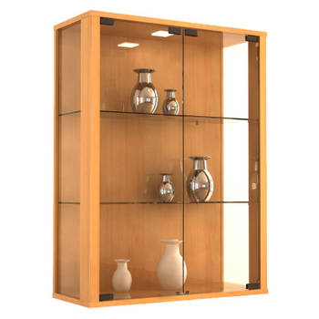 Udina vitrinekast Wandmodel met 2 glazen deuren 2 glazen plankenBeuken decor.